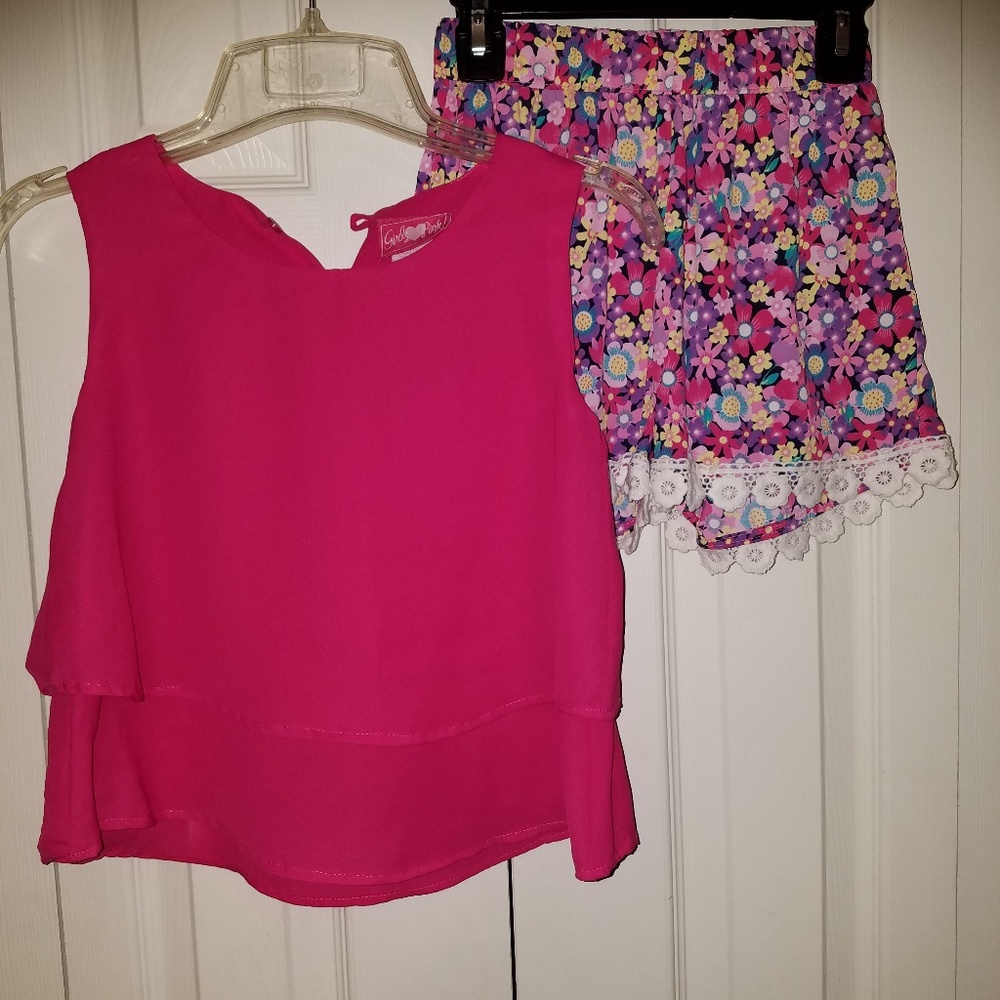 Girls summer 2 piece shorts set